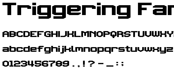 Triggering Fanfares Regular font